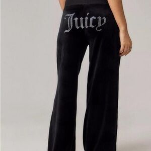 Juicy Couture Black Velour Track Pants